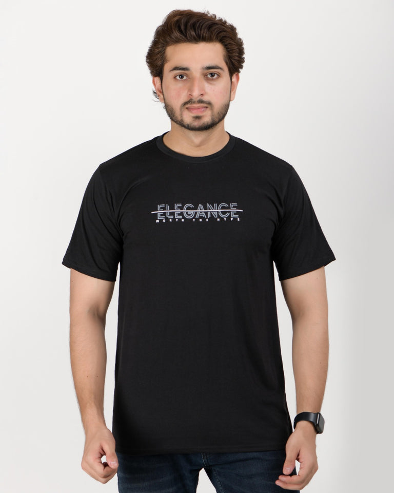 Round Neck Half Sleeves T Shirt for Men in Polycotton Pouch BL_49