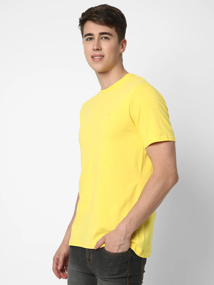 Cotton Fabrics Round Neck Short Length Half Sleeve Casual & Daily Wear Men's T-Shirts