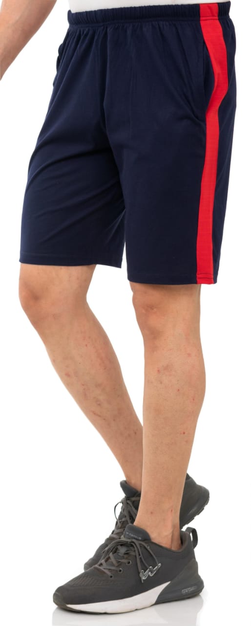 Polycotton Shorts for Men | Regular Fit | Cut & Sew Bermuda Short | Elasticated | 2 Sided Pockets | Solid | Above Knee Length | Ideal for Casual Outings