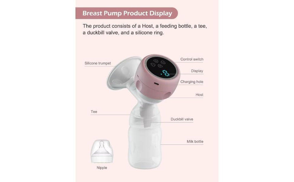 Adore Electric Breast Pump for Moms Rechargeable Breastfeeding Pump with 2-Phase Suction, Soft Silicone Cushion, BPA-Free & Portable Design.