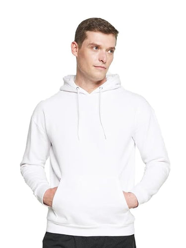 elaxed Fit Plain Cotton Blend Solid Hoodie for Men