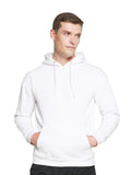elaxed Fit Plain Cotton Blend Solid Hoodie for Men