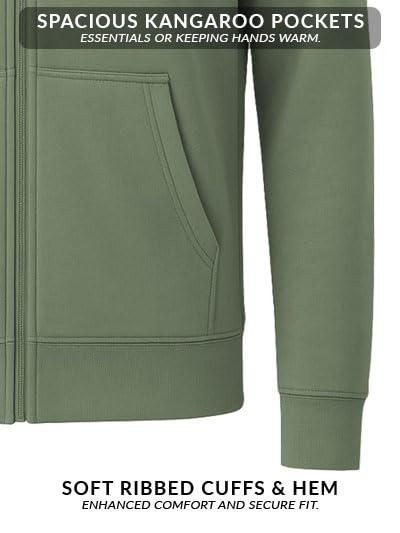 Men's Solid Cotton Zipper Hoodies