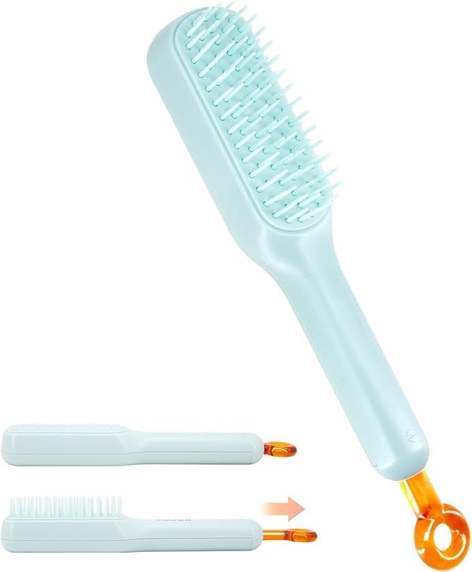 Self Cleaning Hair Brush Hairbrushes for Women Easy Clean Hair Brush, Massage Comb with