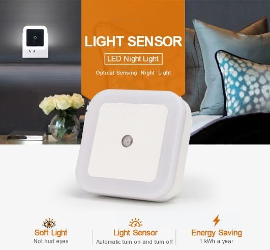 The LED Night Light Sensor Control Square Lamp Energy-Saving, Perfect for Kids' bedrooms with Soft, Automatic Lighting Safe and durable-ME-107
