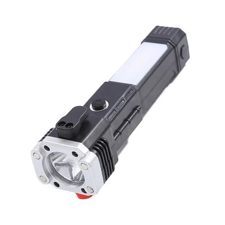 2IN1 Super Bright LED Torch Flashlight+USB Hammer Tactical Camping Outdoor Lamp