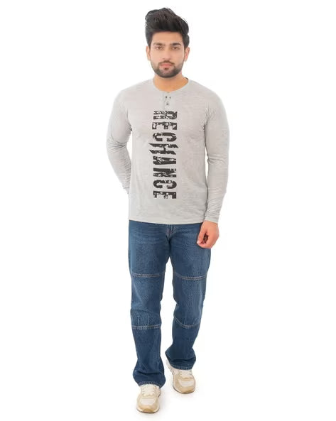 FULL SLAVE PRINTED Henley T SHIRTS