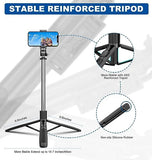 Selfie Stick Tripod with Remote 62inch Extendable mobile selfie stick with tripod stand for Camera Portable Tripod for iPhone and Android Phone...
