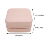 Organiser PU Leather Zipper Portable Storage Box Case with Dividers Mini Jewelry Organizer Box for Women Travel Ring,