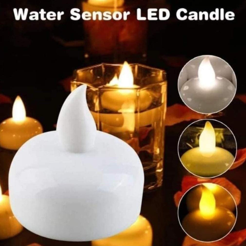 Floating No Electricity Needed Artificial Led Light Diya With Water Sensor Best For Diwali, Party And Christmas Home Decoration,
