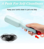 Self Cleaning Hair Brush Hairbrushes for Women Easy Clean Hair Brush, Massage Comb with