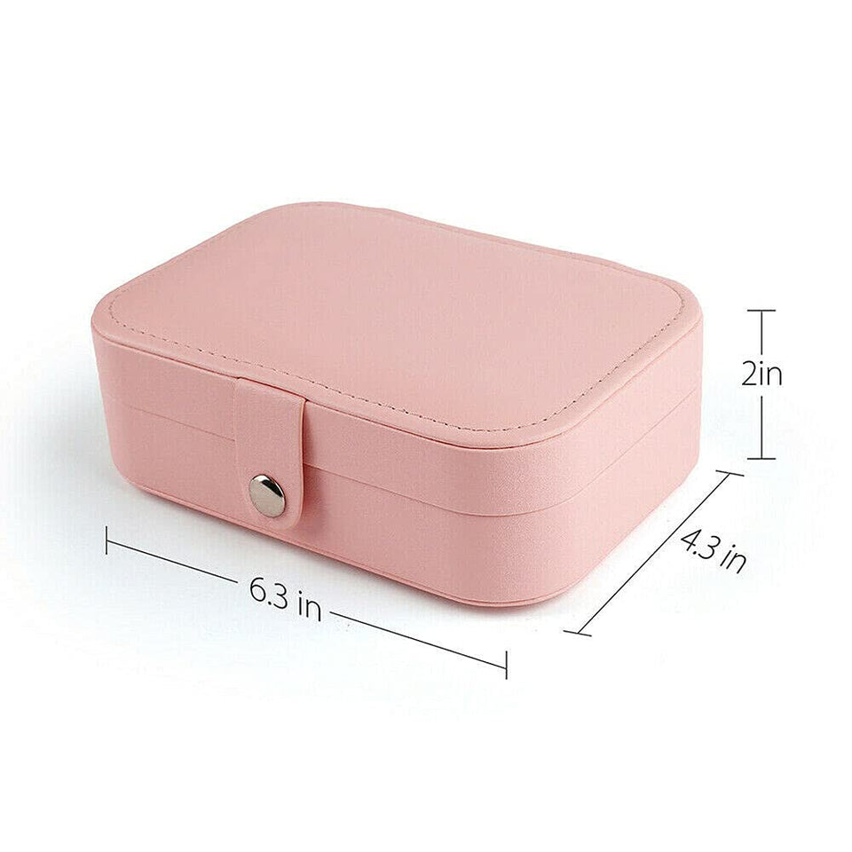 Jewelry PU Leather Storage Box Organizer Display Storage Case Woman Double Layer Jewelry Box for