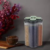 4-Section Container - Multi-Compartment Storage Organizer for Home and Office