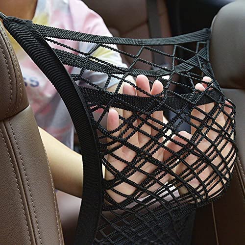 Car Mesh Organizer 3-Layer, car Storage net, Barrier Backseat Mesh Net for, Seat Back Net Bag, Driver Storage Netting Pouch, Automotive Seat Back...