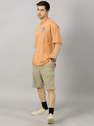 HOLLANDER Mens Half Sleeve Cotton Oversized Fit Printed T-Shirt