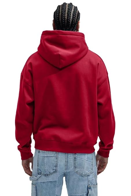 Wear Cotton Oversized Relax Fit Plain Drop Shoulder Hooded Neck Hoodie for Men