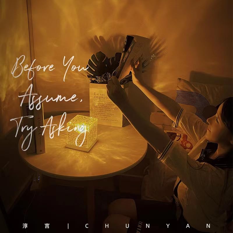 n Wave Projector Light，Aurora Glow Lamp Crystal Night Light Romantic Room Decor，Led Ripple Lamp Lights Party Bedroom Room Decor