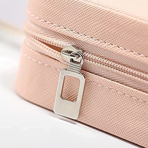 Organiser PU Leather Zipper Portable Storage Box Case with Dividers Mini Jewelry Organizer Box for Women Travel Ring,