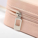 Organiser PU Leather Zipper Portable Storage Box Case with Dividers Mini Jewelry Organizer Box for Women Travel Ring,