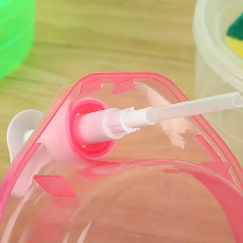 New 2 in 1 Double Layer Liquid soap Dispenser with Pump and Sponge Soap Scrubber Holder Multi functional Dish washing Container 1000ml Manual Sink...