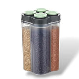 4-Section Container - Multi-Compartment Storage Organizer for Home and Office