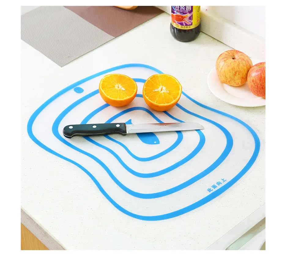 Plastic Cutting Board Mats for Vegetable & Fruits | Non-Slip Frosted Kitchen Transparent Chopping Board (Pack of 3)