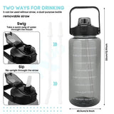 Motivational Water Bottle Set with Time Markers, 2000ml, 900ml, 300ml, Clear, Leak-Proof, for Office, School, Gym, Travel, Set of 3