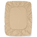 haus & kinder Elastic Fitted Bedsheets King Size with 2 Pillow Covers, 100% Cotton 300 TC, Melange Collection (California King, Glided Beig