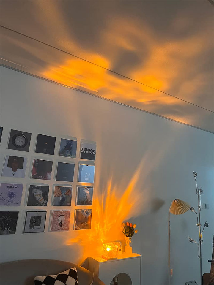 n Wave Projector Light，Aurora Glow Lamp Crystal Night Light Romantic Room Decor，Led Ripple Lamp Lights Party Bedroom Room Decor