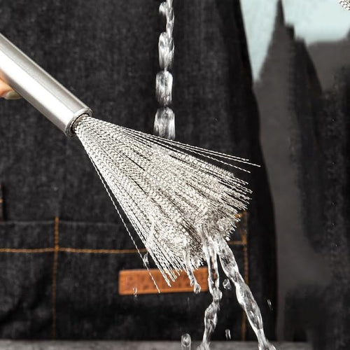 Multipurpose Stainless Steel Pots, Pans Cleaning Brush, Steel Scrubber for Kitchen Dishes Pots Pans Sink Cleaning, Non Slip Long Handle...