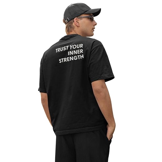 Mesmer Minimalist Trust Your Inner Strength Cotton Oversized T-Shirt for Men and Women