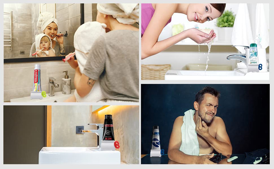 Plastic Rolling Tube - Plastic Squeezing Rolling Tube Dispenser with Novel Rotate Handle for Easily Use Toothpaste for Bathroom(Red, Blue, Green, 3...