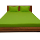 (1 Fitted Sheet & 2 Pillowcases,Parrot Green Stripe, Full, Pocket Size 15 Inches 100% Egyptian Cotton Luxurious 600 Thread Count