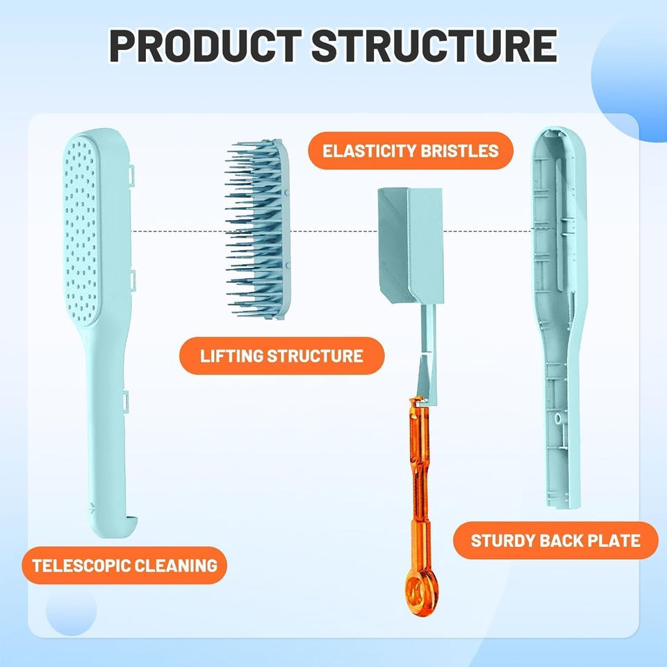 Self Cleaning Hair Brush Hairbrushes for Women Easy Clean Hair Brush, Massage Comb with
