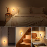 The LED Night Light Sensor Control Square Lamp Energy-Saving, Perfect for Kids' bedrooms with Soft, Automatic Lighting Safe and durable-ME-107