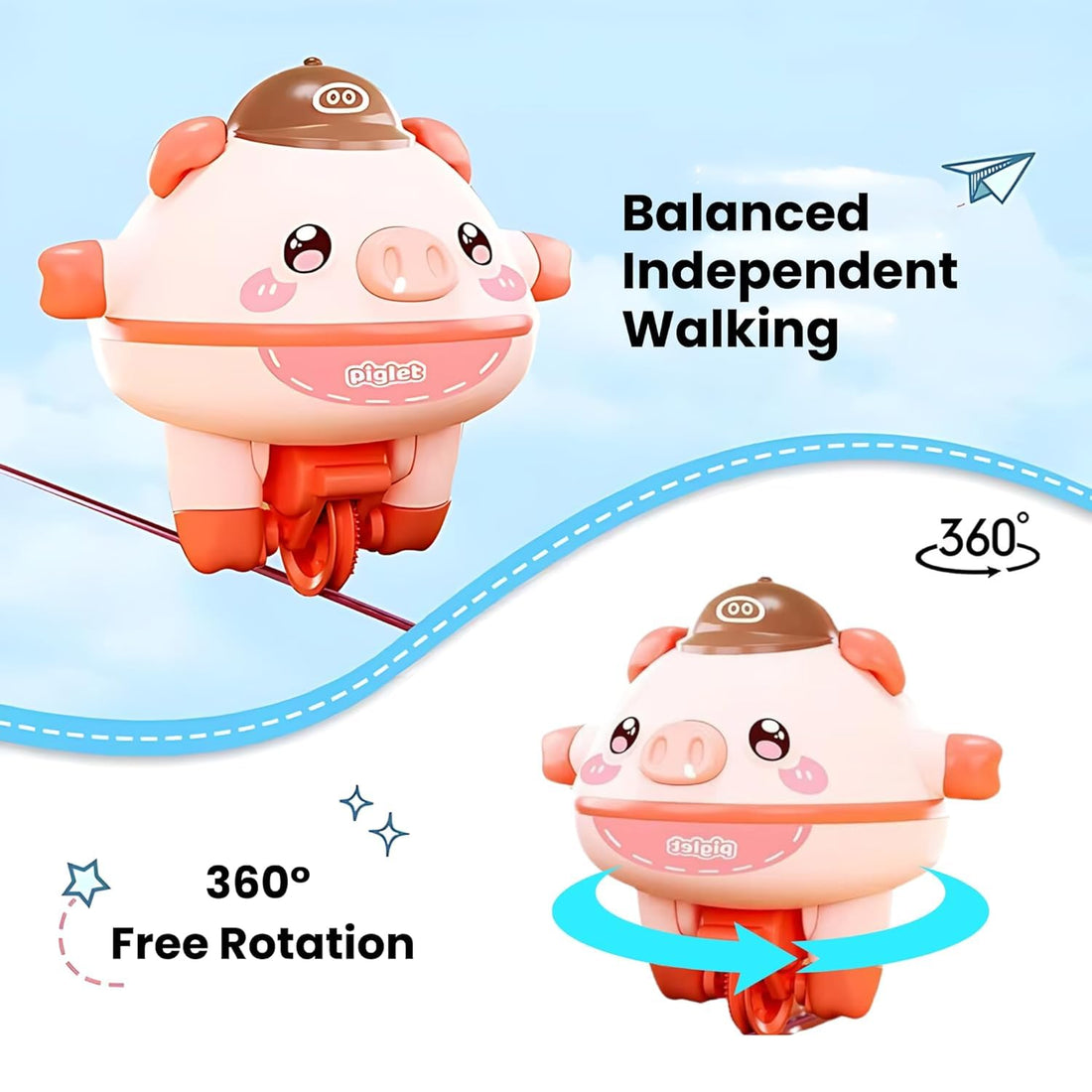 Tightrope Walking Balance Pig Roly-Poly Tumbler