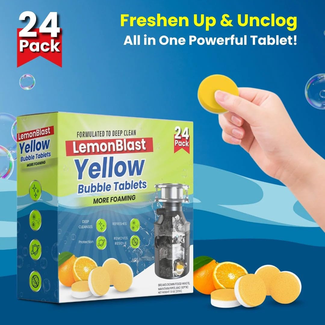 LemonBlast Yellow Bubble Tablets for Deep Cleaning