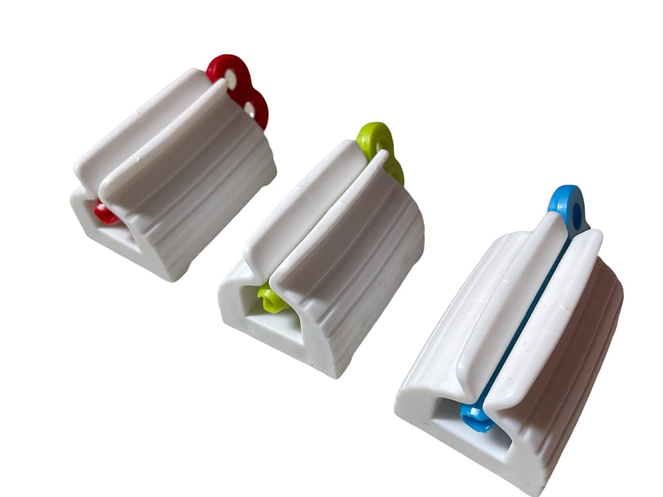 Plastic Rolling Tube - Plastic Squeezing Rolling Tube Dispenser with Novel Rotate Handle for Easily Use Toothpaste for Bathroom(Red, Blue, Green, 3...