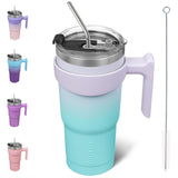 Tumbler With Handle And Straw Stainless Steel Insulated Tumbler Cups For Water Or Ice