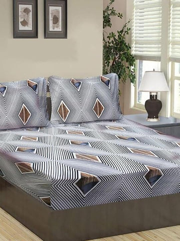 Glace Cotton Printed Flat Double Bedsheet
