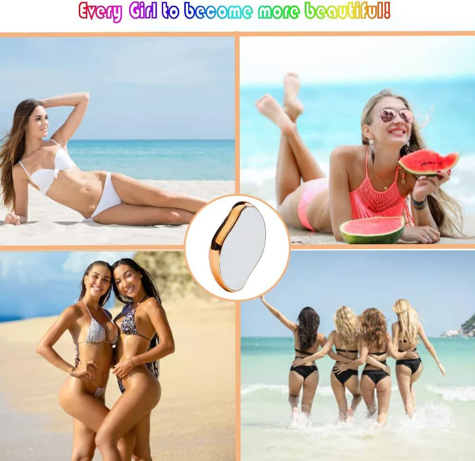 Crystal Hair Eraser, Crystal Hair Remover for Women and Men, Painless Exfoliation Hair Removal Tool for Arms Legs Back - Fast & Easy