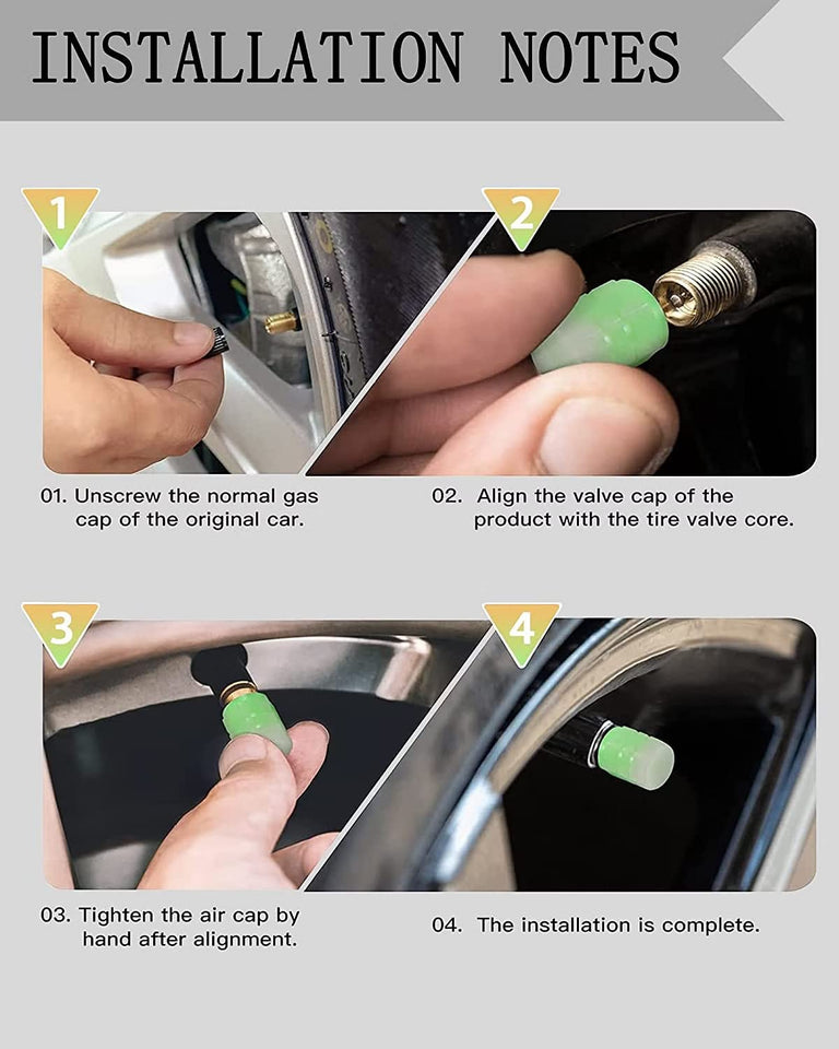 12 PCS Night Glow Wheels Cap Tire Valve Stem for Car, Air Caps Cover Fluorescent, Auto Car Wheel Valve Stem Caps Cover for Car, Bike,Bicycle, Truck,.