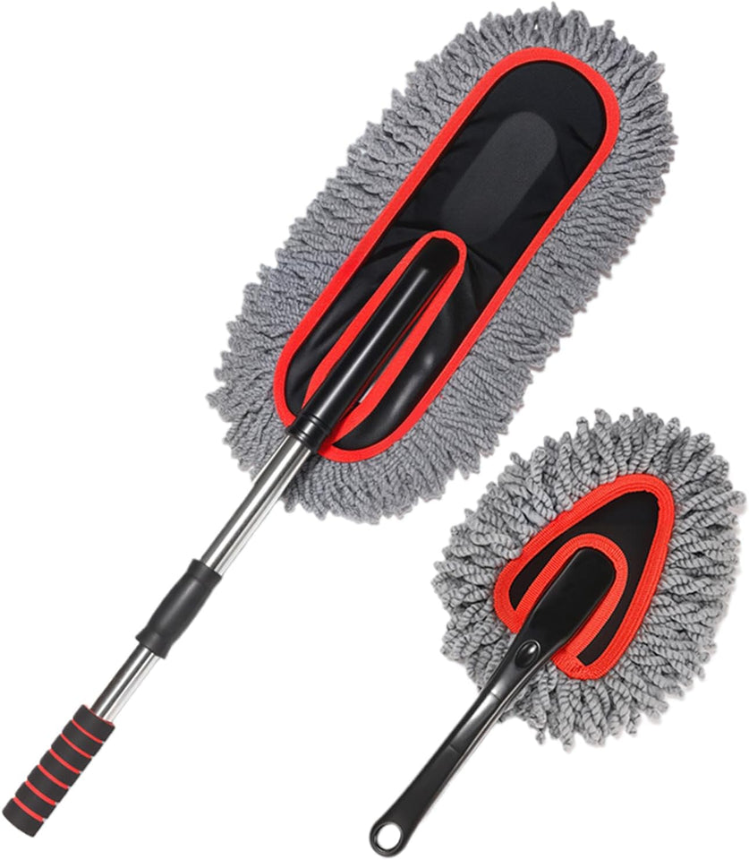Lightweight Car Brush Duster - 2X Extendable No Scratch Soft Auto Accessories for Exterior