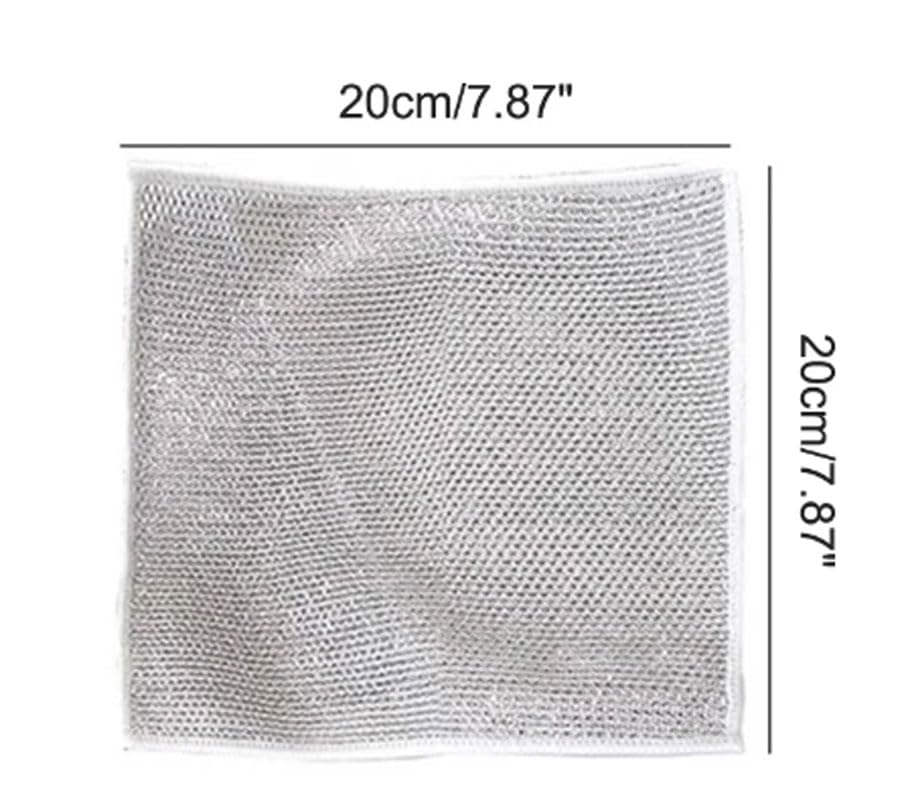 Non-Scratch Wire Dishcloth & Gaps Cleaning Brush, Multipurpose Wire Dishwashing Rags for Wet and Dry, Easy Rinsing, Reusable, Wire Cleaning Cloth for Kitchen, Sinks, Pots, Pans (5)(5 Pack)