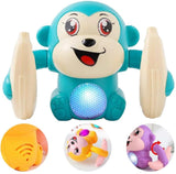 Rolling Banana Monkey Toys with Voice/Touch Sensor On Dancing Monkey Dancing Toy for Kids Rolling Electric for Children Doll Tumble Toy with Sound Light Effects