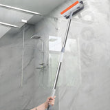 Bathroom Cleaning Brush with Wiper 3 in 1 Tiles Cleaning Brush Floor Scrub Bathroom Brush with Long Handle 180° Rotate Cleaning