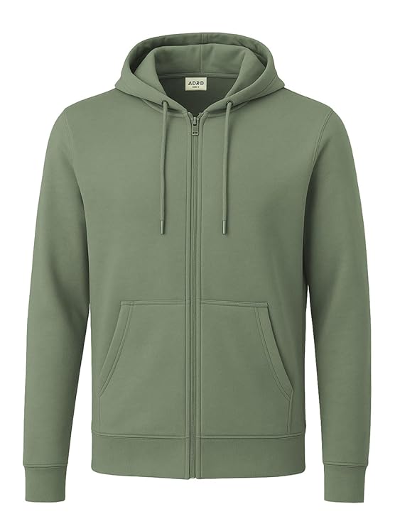 Men's Solid Cotton Zipper Hoodies