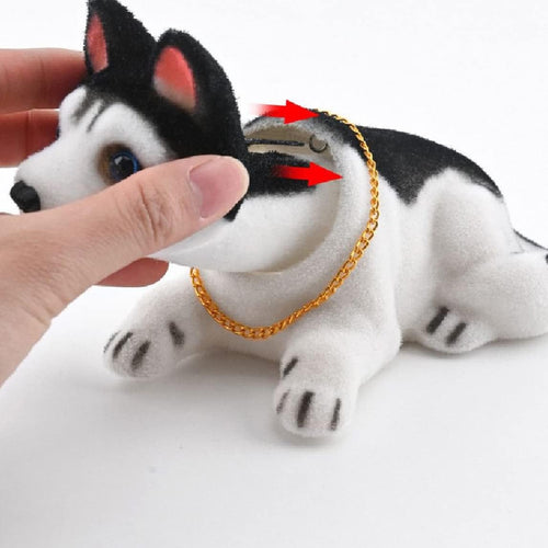 Car Ornament Nodding Dog Shakes His Head Shaking Dog Car Styling Cute Bobble head Dog Doll for Car Interior Decoration - (Color Name: Siberian Husky)...