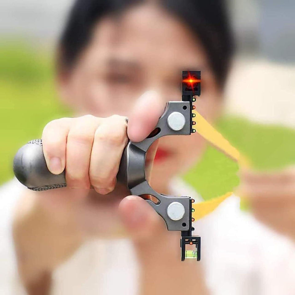 Adjustable Laser Guided Sling Shot Beginner Youth for Outdoor Recreational, Fishing and Fitness Toy Set Camping,Rock Climbing,Professional Rubber...