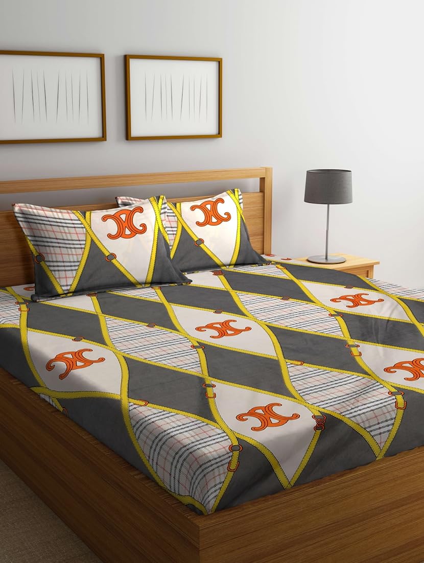 Glace Cotton Printed Flat Double Bedsheet